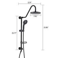 Handshower Shower Head With Handheld Shower System With 8" Rain Shower Head