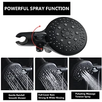 Streamdale Furniture Classic High Pressure Single Handle 7 Function Rain Shower Head With Handheld Shower With Tub Spout