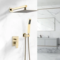 12" Brushed Gold Bathroom Shower System
