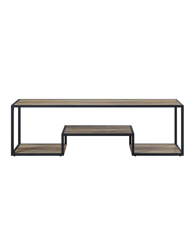 Simplie Fun Idella Tv Stand In Rustic Oak Black Finish