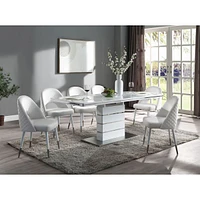 Streamdale Furniture Kameryn Dining Table with Butterfly Leaf, White High Gloss Finish