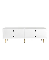 Modern Warm White Tv Cabinet For 80 Inch Tv Stands, For Living Room Bedroom