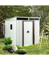 6FT X 5FT Outdoor Metal Storage Shed With Window White