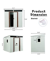 Streamdale Furniture 6FT X 5FT Outdoor Metal Storage Shed With Window White