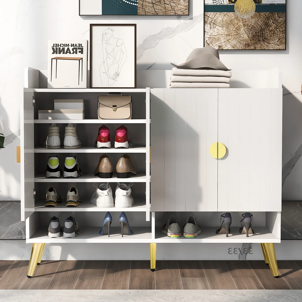 Streamdale Furniture Modern 11-Tier Shoe Cabinet with Adjustable Shelves