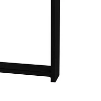 31.29"Modern Retro Splicing Round Coffee Table, Fir Wood Table Top With Black Cross Legs Base