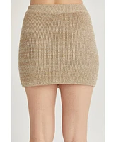 Crescent Women's Bailey Two-tone Sweater Mini Skirt