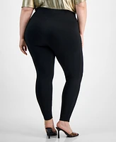 Bar Iii Trendy Plus High-Rise Seam-Front Leggings, Created for Macy's