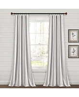 Lush Decor Farmhouse Stripe Yarn Dyed Cotton Window Curtain Panels