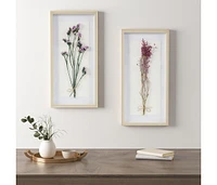 Avant Garden Dried Flower 2-Piece Shadow Box Wall Decor Set