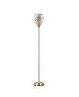 Simplie Fun Bellow Uplight Floor Lamp With Mercury Glass Shade