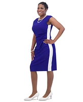 Kasper Women's Boat-Neck Side-Stripe Sheath Dress