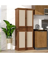 Streamdale Furniture 4 Door Cabinet With 1 Drawer, With 4 Adjustable Inner Shelves, Storage Cabinet