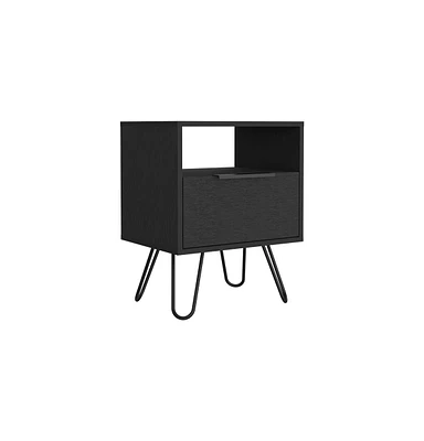 Simplie Fun Nightstand Skyoner, Single Drawer, Hairpin Legs