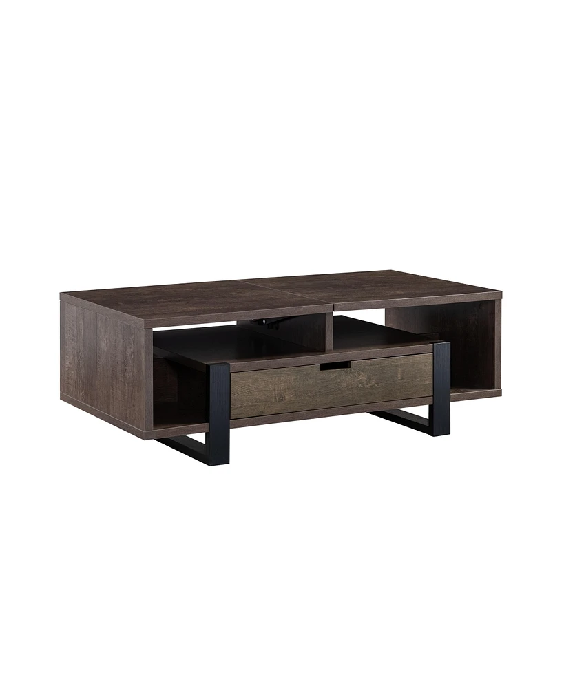 Simplie Fun Coffee Table Walnut Oak Black