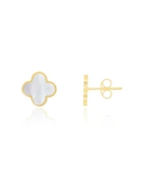 The Lovery Small Mother of Pearl Clover Stud Earrings