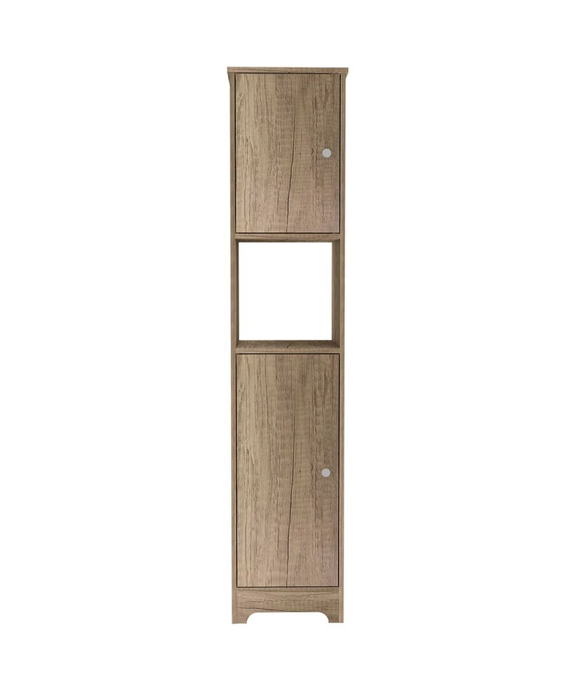 Simplie Fun Ibis Linen Cabinet, Double Doors, Four Interior Shelves, Two Cabinets - Light Oak