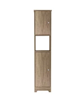 Simplie Fun Ibis Linen Cabinet, Double Doors, Four Interior Shelves, Two Cabinets - Light Oak