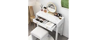 Tempered Glass Marble Texture Dressing Table