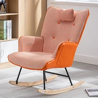 Soft Houndstooth Rocking Chair for Nursery