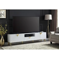 Simplie Fun Gaines Tv Stand, White High Gloss Finish