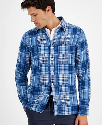 Sun + Stone Men's Baldwin Regular-Fit Madras Plaid Button-Down Shirt, Created for Macy's