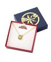 Marvel s Captain Shield Yellow Gold Plated Necklace, 18" chain