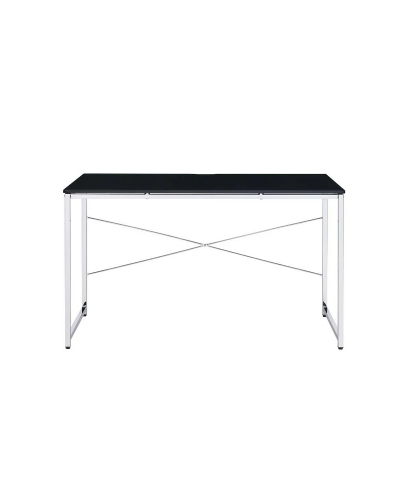 Simplie Fun Tennos Vanity Desk In Black & Chrome Finish