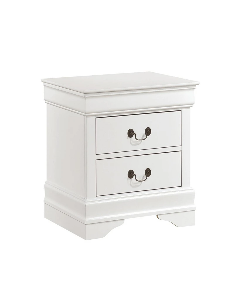 Simplie Fun White Finish Antique Nightstand with Drawers