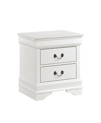 Simplie Fun White Finish Antique Nightstand with Drawers