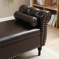 63" Pu Upholstered End Of Bed Bench Flip Top Entryway Ottoman With Safety Hinge Storage
