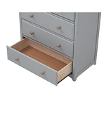 Streamdale Furniture Rustic Wooden Chest With 6 Drawers, Storage Cabinet For Bedroomnatrual