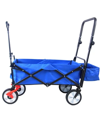 Simplie Fun Folding Wagon Collapsible Outdoor Utility Wagon, Heavy Duty Folding Garden Portable Hand Cart