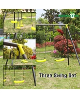 Streamdale Furniture Triple Children Swing Set 440Lbs For Outdoors