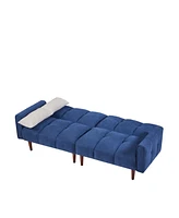 Simplie Fun Modern Blue Convertible Futon with Adjustable Couch