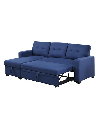 Streamdale Furniture Upholstered Pull Out Sectional Sofa With Chaise
