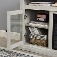 Modern Tv Stand with Fireplace Insert, Stone Gray, 60" W