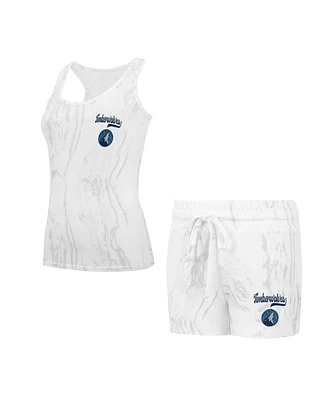 Concepts Sport Women's White Minnesota Timberwolves Quartz Tank Top Shorts Set