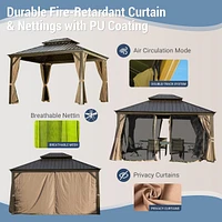 Aluminum Gazebo with Curtains & Netting for Outdoor Use