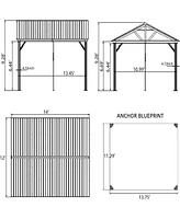 Streamdale Furniture 12'X 14' Aluminum Gazebo with Steel Canopy