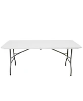 Elama 6 Foot Plastic Folding Table in White