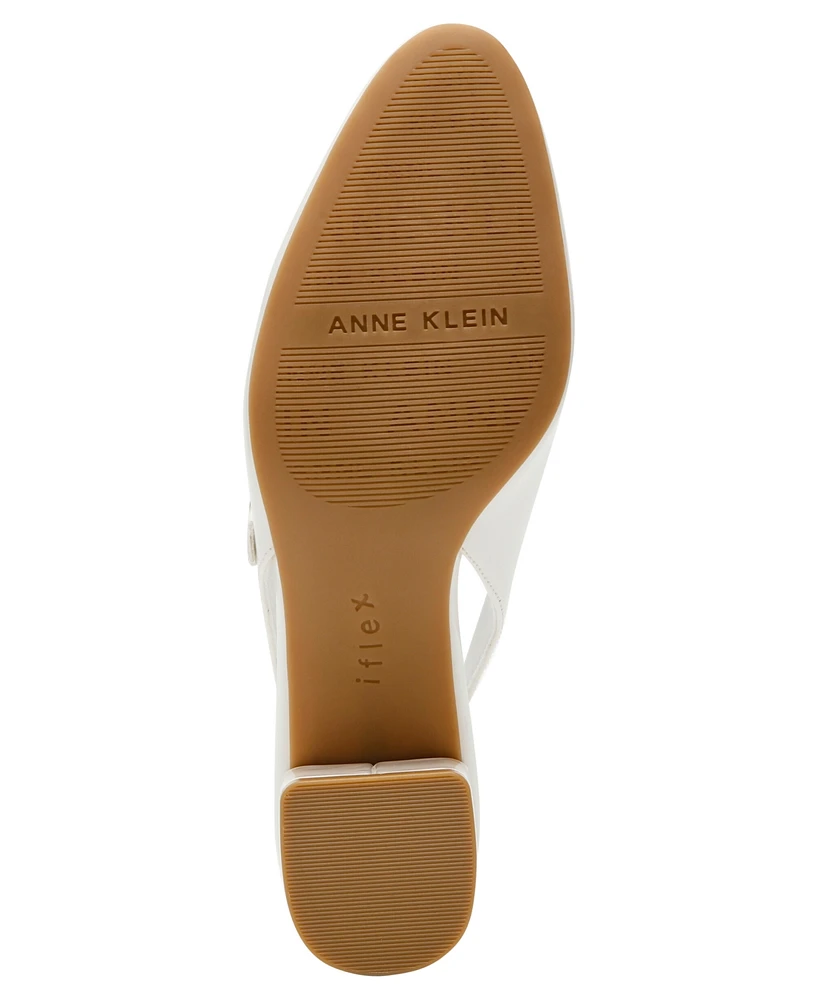 Anne Klein Women's Pia Block Heel Mary Jane Slingback Pumps