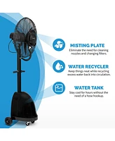 Newair 26" Pedestal Misting Fan with 8700 Cfm of Power, Adjustable Mist Settings, Water Tank and 3 Fan Speeds, Perfect for the Patio, Back Yard, or Ou