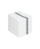 Arkwright Home Mariposa Bistro Dinner Napkins (12 Pack), 18x22, Soft Spun Polyester, Striped Color Options