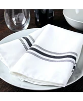 Arkwright Home Mariposa Bistro Dinner Napkins (12 Pack), 18x22, Soft Spun Polyester, Striped Color Options