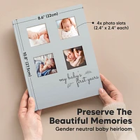 KeaBabies Sketch Baby Memory Book, Books for New Parents, Milestone Journal, 66 Pages Scrapbook Girl, Boy