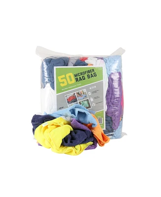 Arkwright Home Microfiber Cleaning Rags (Bag of 50), Assorted Colors, 12x12, Multi-Purpose Cloths, Reusable