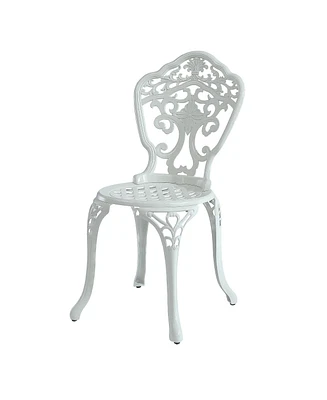 Mondawe Outdoor Dining Chairs Cast Aluminum Bistro Chairs Antique Chairs for Lawn, Porch (Set of 2)