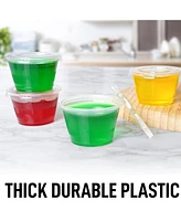 Zulay Kitchen 200 Pack 4oz Clear Jello Shot Cups with Lids - Disposable Condiment Cups