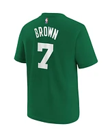 Nike Big Boys and Girls Jaylen Brown Kelly Green Boston Celtics Icon Name Number T-Shirt